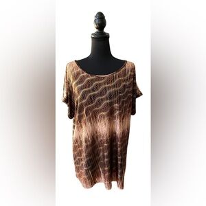 Ace Fashion: Brown And Gold Pattern Blouse